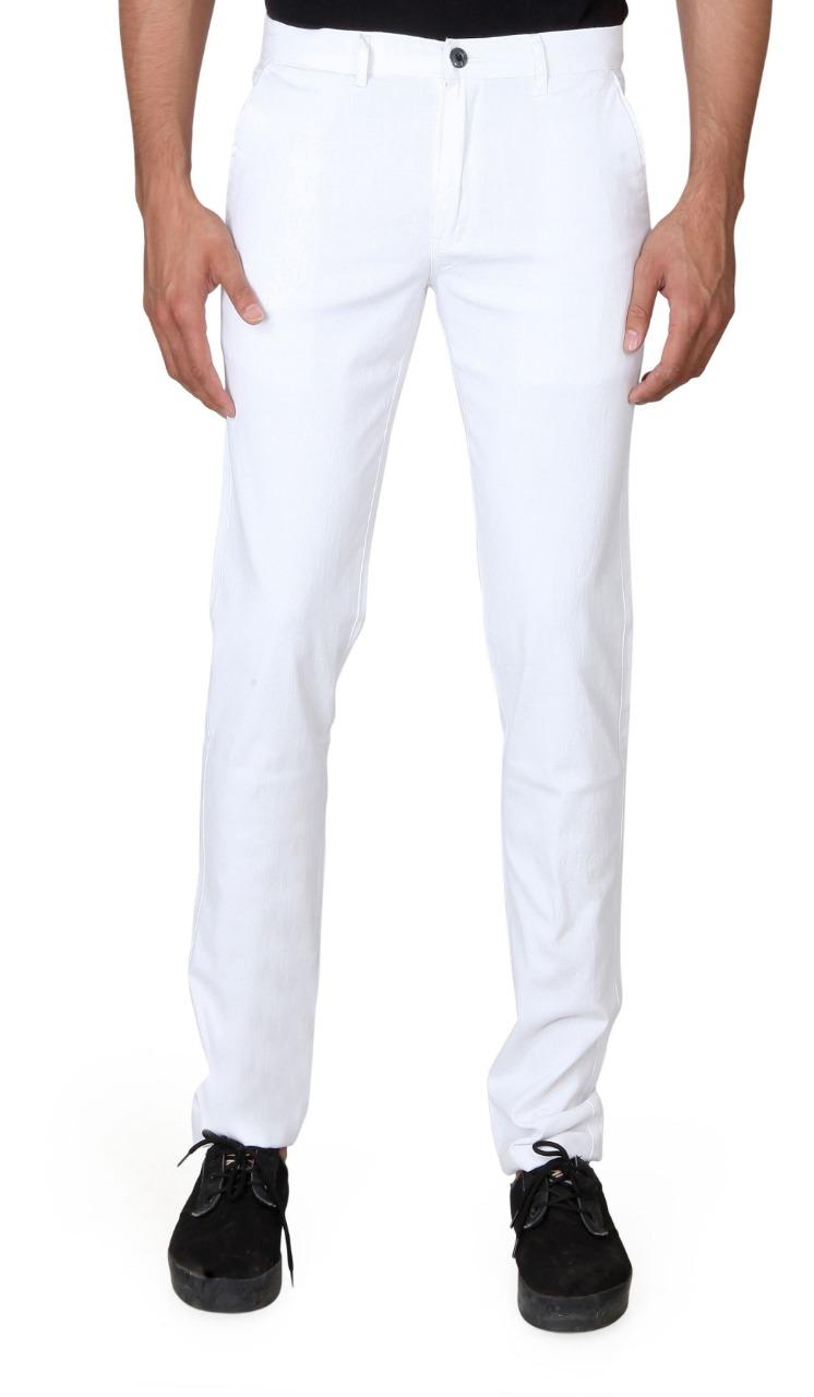 Linen Solid Slim Fit Mens Formal Trouser